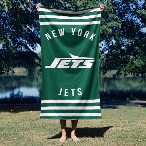 Image of Northwest NFL New York Jets Unisex-Adult Beach Towel, 30 inch x 60 inch, Stripes