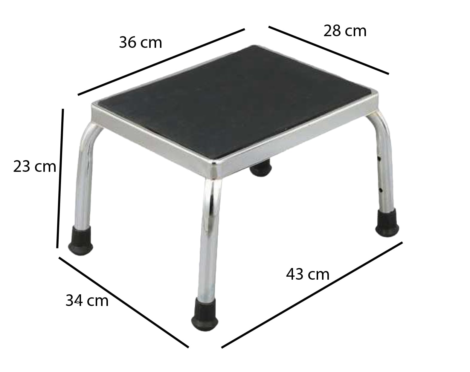 Poggiapiedi Predellino Sgabello Poggia Piedi Scalino Gradino in Acciaio Inox Uso Medico o Domestico Made in Italy - Spedizione Veloce