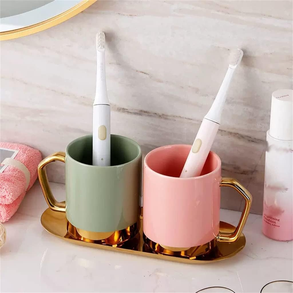 Ceramic Mouthwash Cup Set Couple Household Tooth Cup Washing Tooth Cylinder Brushing Cup Toothbrush Rack