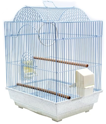Image of Penn-Plax Small Bird Cage- Great for Parakeets, Lovebirds, Parrotlets, Finches, Canaries, and More - Arch Style Cage - White