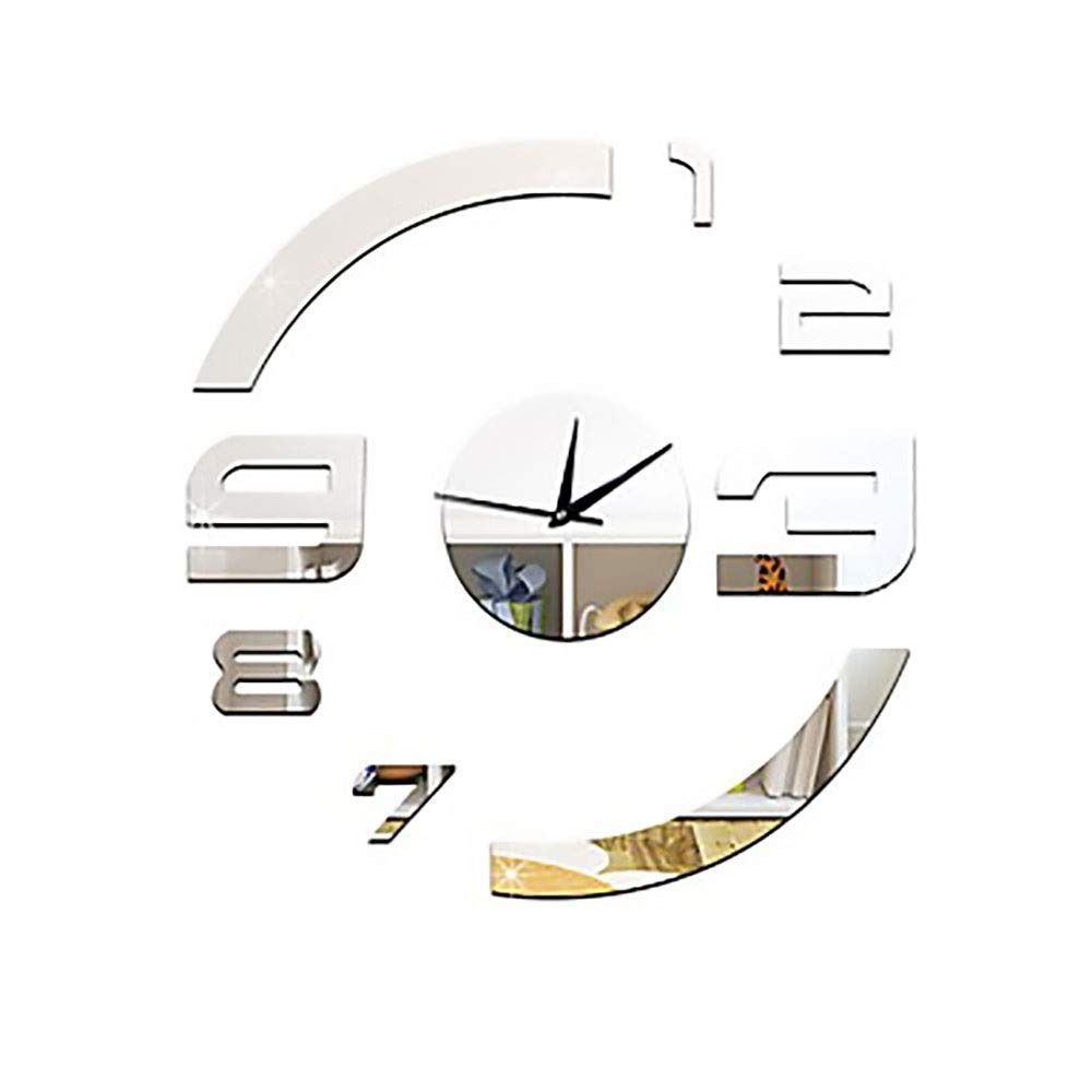 Horloge acrylique de style contemporain avec finitions argentées miroir