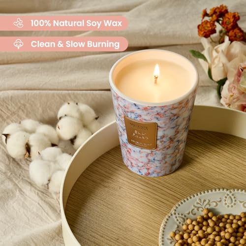 Image of M&SENSE Solar Flowers Scented Soy Candle, 3 Wick Highly Scented 14.1 Oz 75H, Aromatherapy Christmas Gift for Women and Men