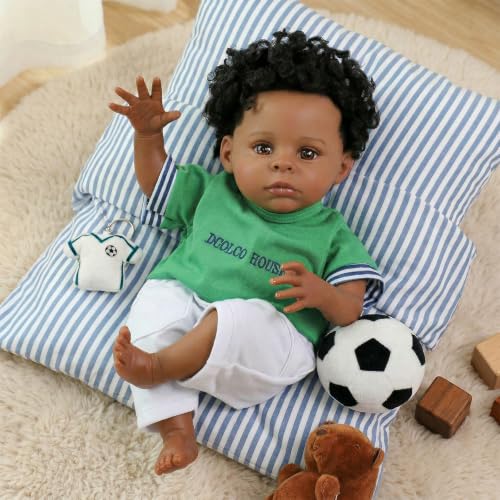 Muñeca Reborn Realista Niño Afroamericano 20 Pulgadas miniatura 6