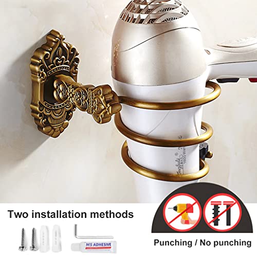 Image of HASTHIP Aluminum Hair Dryer Stand Holder for Wall Bathroom Spiral Mount