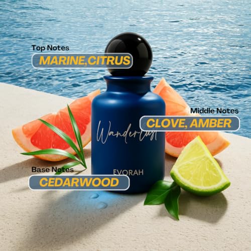 Image of House Of Evorah Wanderlust Perfume for Men (100 ml) Eau De Parfum - Aqua, Marine & Musky Long Lasting Scent | Luxury Fragrance, Perfume for Men Long Lasting Smell| Perfumes for Everyday