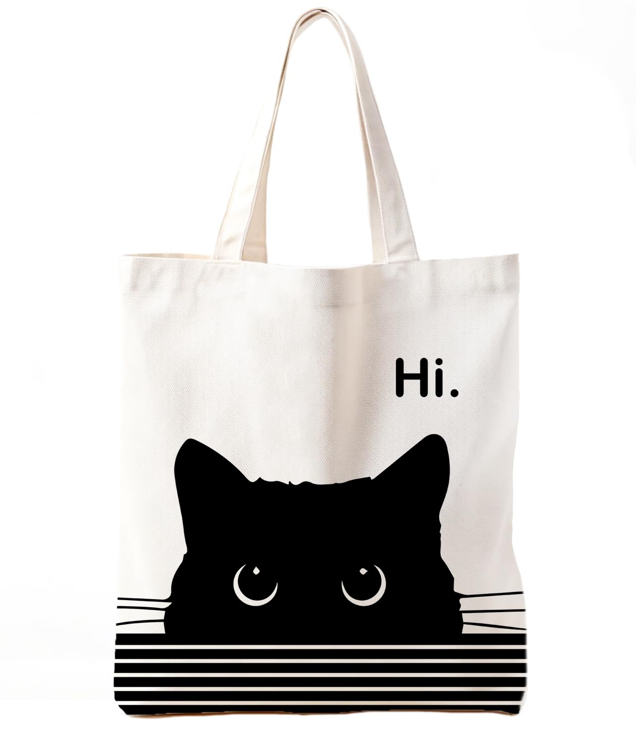 Zeghk Funny Blake Cat Beach Bag Canvas Tote Bag for Women, Cute Cat Gift Bag, Birthdays Gift for Women Reusable Grocery Teen Girl Friend