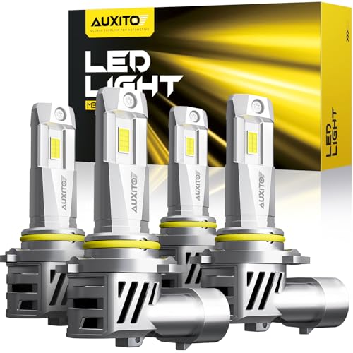 Image of AUXITO 9005 9006 Bulbs Combo, 800% Highly Bright 6500K Cool White, Real 1:1 Mini Size, 9005 /HB3 9006 /HB4 Fog Light Bulbs with Cooling Fan, Direct Install, Pack of 4