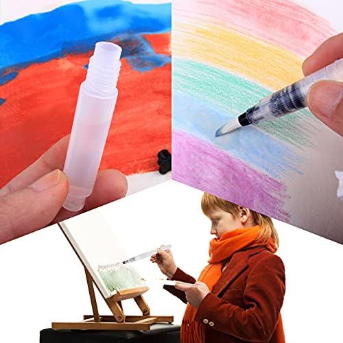 6 Pcs Watercolor Brush Pens, Assorted Tips Size Painting Water Brushs Pen Refillable Ink Painting Brushes for Water, Art Supplies for Watercolour Art Painting for Watercolour Oil Acrylic Painting