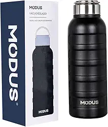 MODUS Garrafa de Água Térmica Esportiva Academia Isolada a Vácuo Aço Inox 1000ML (Preto)