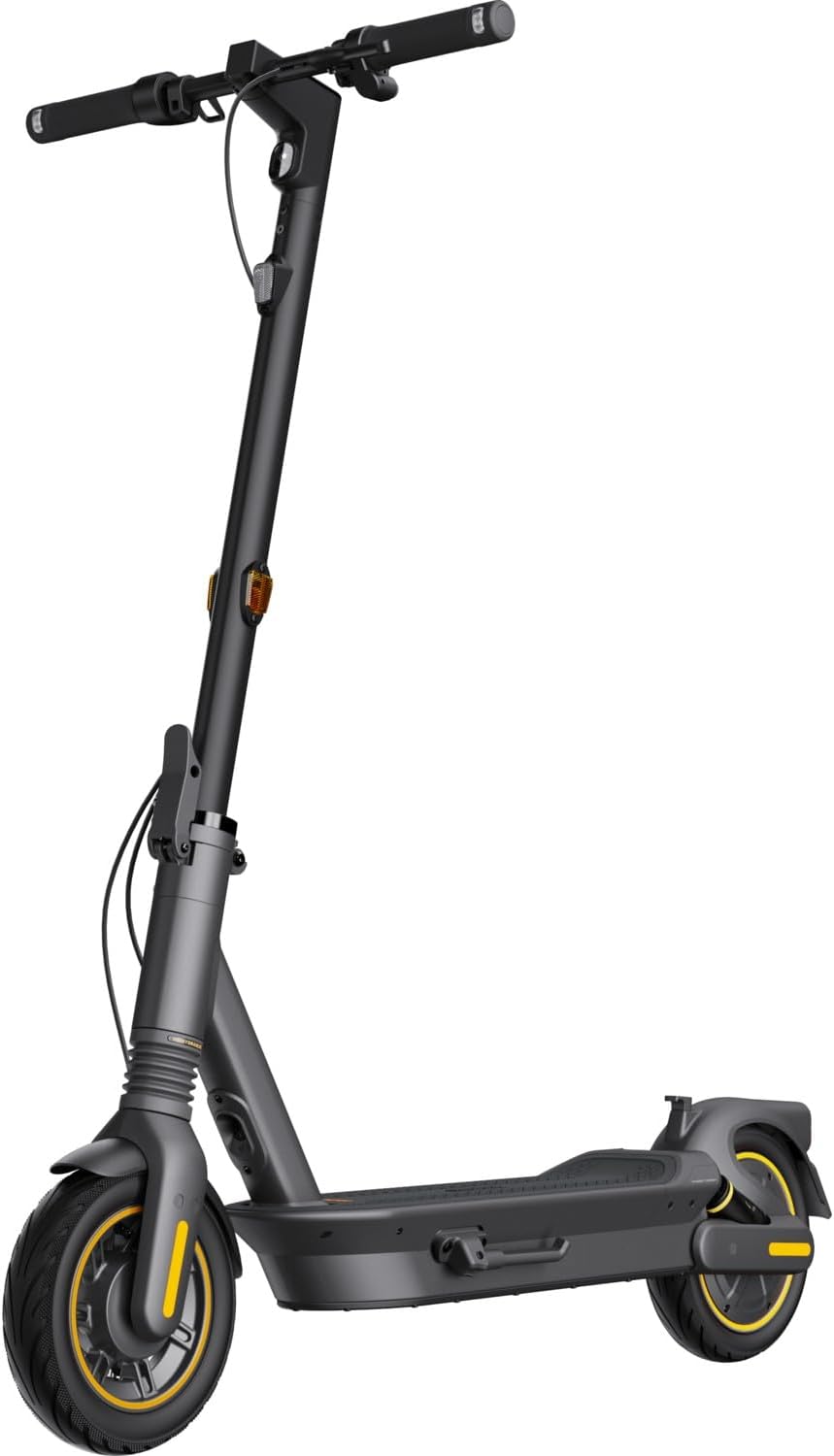 Ninebot KickScooter Max G2 Powered by Segway | Typical Range to 50km |Hydraulic front suspension and double spring rear suspension| RideyLONG™ Self-sealing pneumatic tubeless tyres|Black