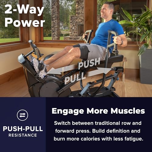 Image of Teeter Power10 Rower with 2-Way Magnetic Resistance Elliptical Motion - Indoor Rowing Machine w /HRM Connectivity, Teeter Move App - Free Classes & Coaching