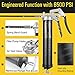 AZUNO Pneumatic Grease Gun, Heavy Duty 6000 PSI Air Compressor Grease Guns with Flex Hose, Metal Extension, Normal Coupler and Sharp Nozzle (Grease Gun)