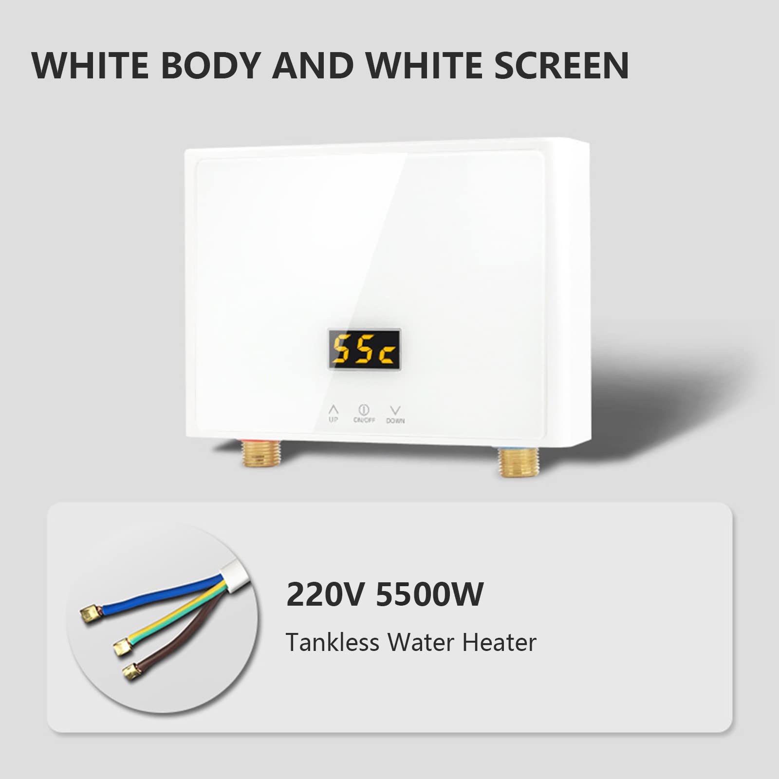 EUNEWR Mini-doorstroomboiler, tank, 220 V, keuken, doorstroomboiler met