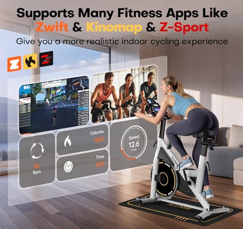 Exercise Bike, Adjustable Magnetic Resistance Stationary Bikes for Home with App Compatible, Quiet Indoor Cycling Bike with 350lbs Weight Capacity Comfortable Seat, Digital Monitor & Phone Mount - Image 4