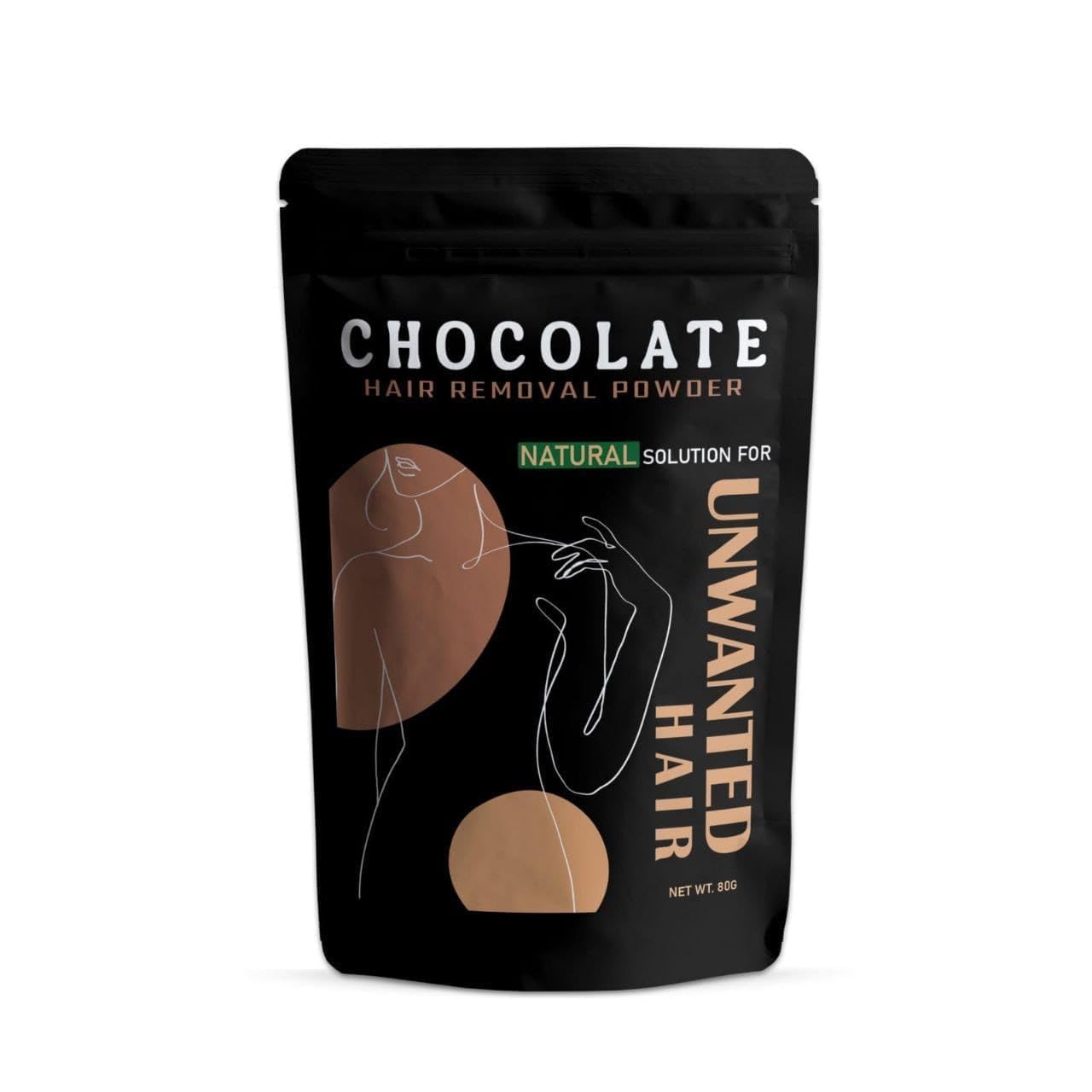 Chocolate Facial Hair Removal Wax Powder,10 Min Painless Herbal Hair Removal Waxing Powder, All Types Of Hair Skin Hands Legs Underarms Private Bikini Part 80Gm (Chocolate) Unisex Adult