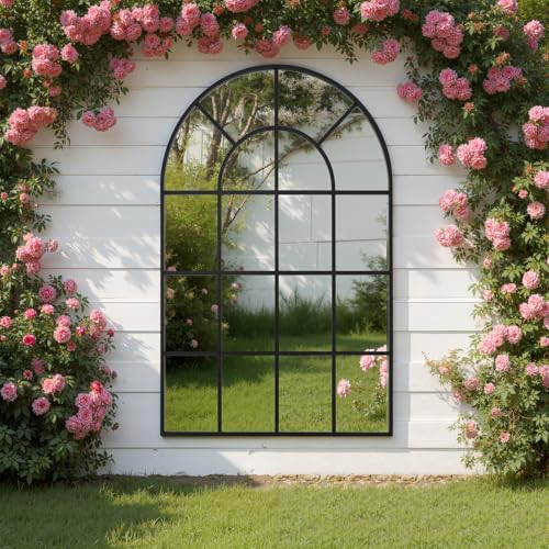 Reflix Gartenspiegel, 120 x 75 cm, dekorativer Wandspiegel, Fensterspiegel...