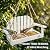 Solution4Patio White Swing Bird Feeder, Squirrel-Proof Metal Mesh Tray with Bench Design, High-Capacity Rust-Resistant Hanging Bird Feeder for Porch & Yard Décor – Easy Fill & Clean
