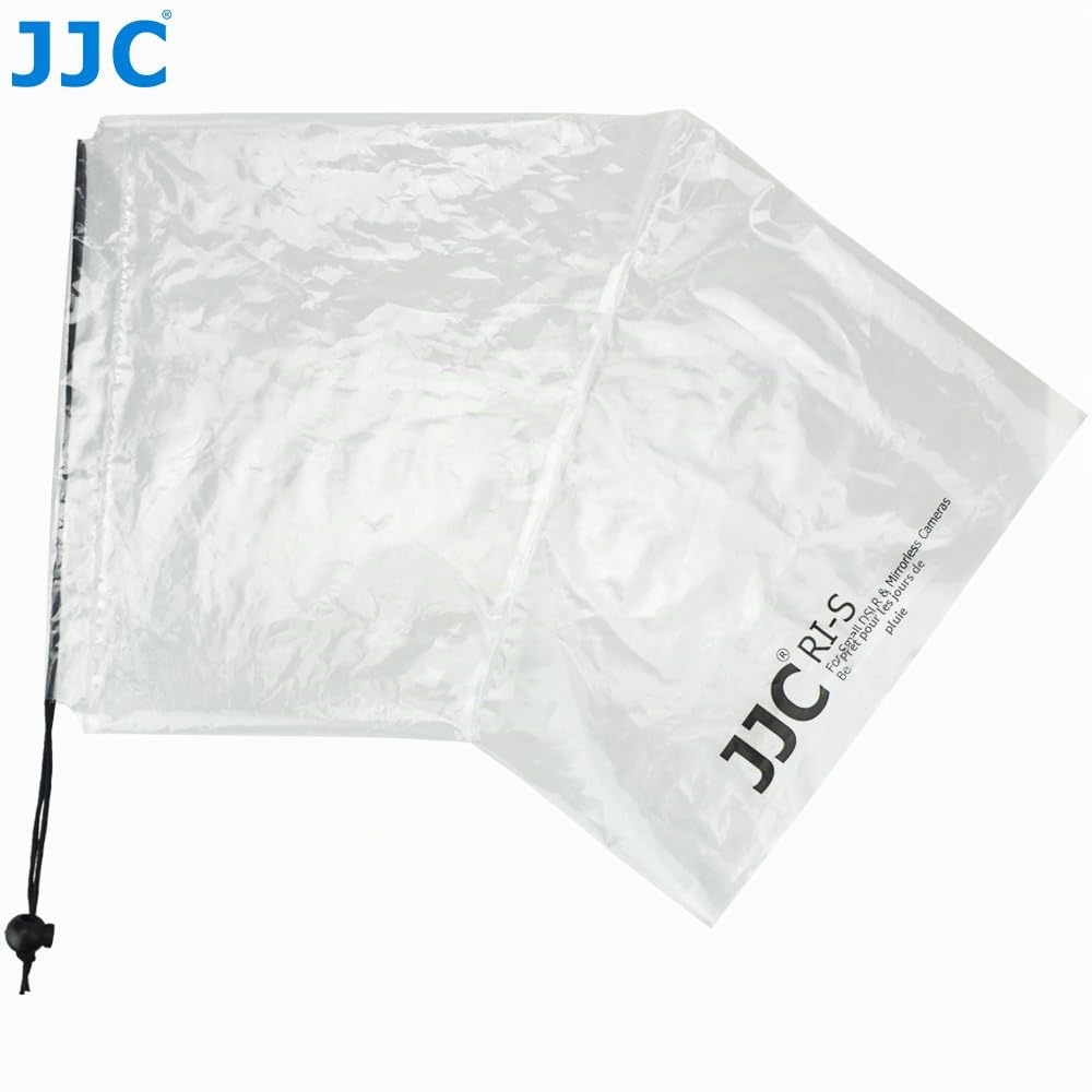 (2 Pack) JJC Housses de Pluie Jetables, Caméra Couverture Housse de Protection pour Appareil Photo Reflex Numérique sans Miroir Transparent