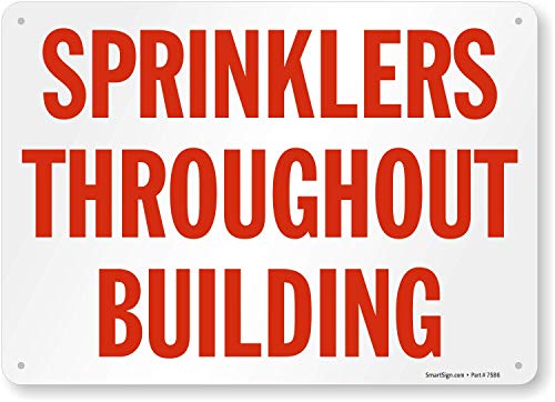 SmartSign 'Sprinklers Throughout Building' Sign | 10' x 14' Aluminum