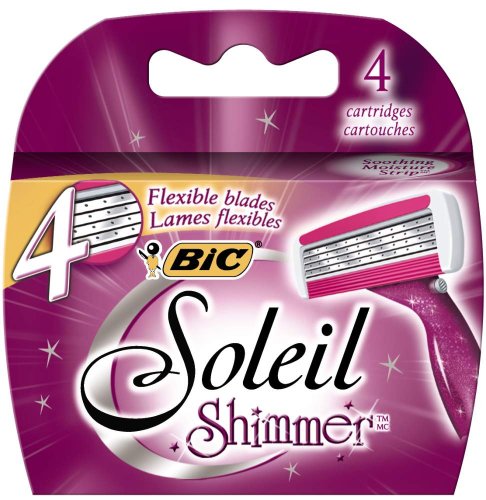 Bic Soleil Shimmers 4 Blade Refillable, 4 Cartridges