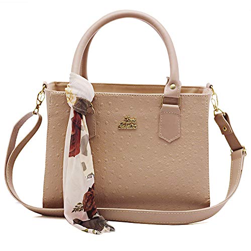 Kit De Bolsa Feminina + Mochila+ Carteira E Lenço De Brinde (Nude)