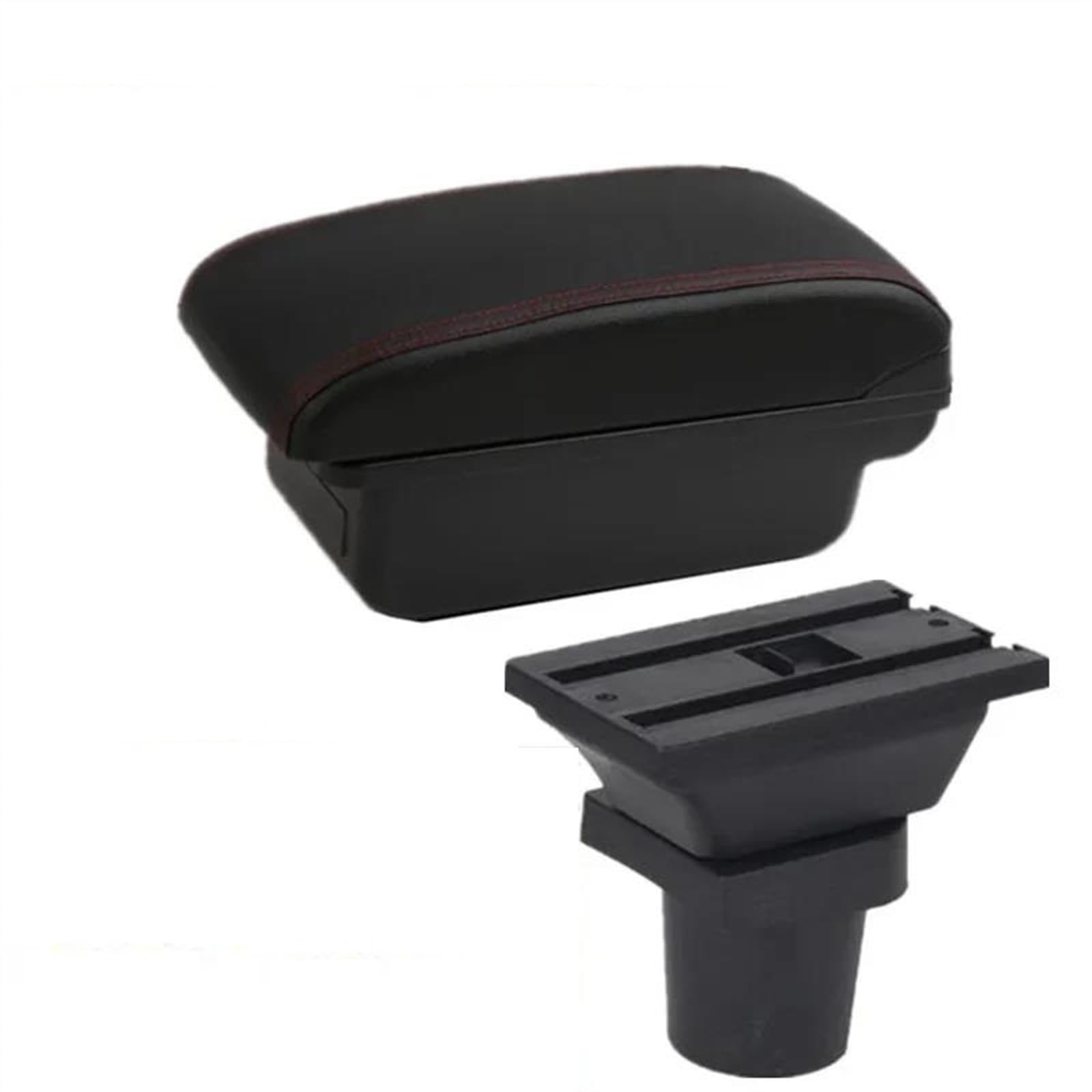 NMJLQW Storage Rack Center Console Armrest Storage Box For Yaris 3 For Hybrid For Vitz Car Interior Parts Modification Accessories(A1 red line No USB)