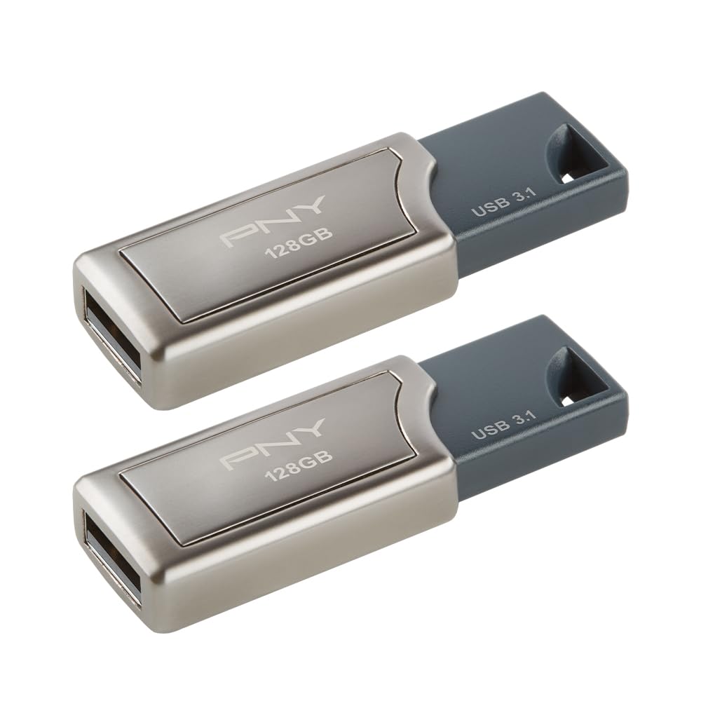 PNY PRO Elite - Chiavetta USB 3.1 da 128 GB, design in metallo di alta qualità, fino a 400 MB/s in lettura e 180 MB/s in scrittura, compatibile con PC e Mac, USB 3.0/2.0, ideale per giocatori