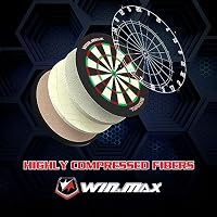 WIN.MAX Dartscheibe Kork Dartscheibe mit Pfeilen Offizielles Steeldartscheibe Steeldart Set 12 Dartpfeile Metallspitze,24 Flights – Ansicht 7