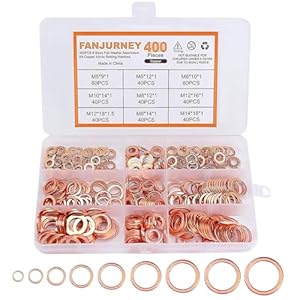 FANJURNEY Kupfer-Dichtungsring Sortiment Set 400-teilig