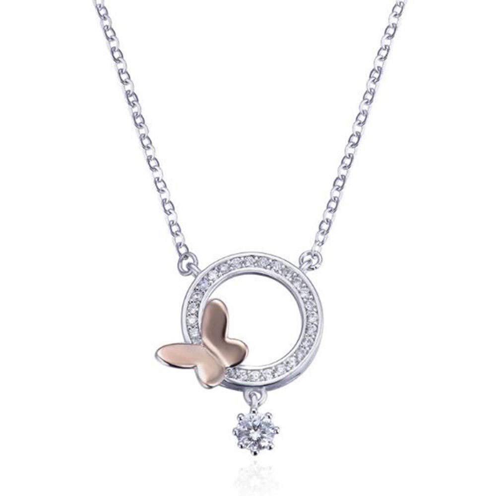 Collier diamant papillon en argent massif pour sublimer les peaux sensibles