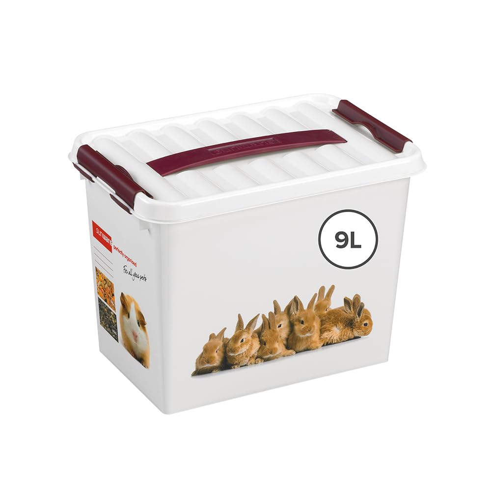 Sunware Q-Line Pet Decor Box 9 Litre White Bordeaux colour