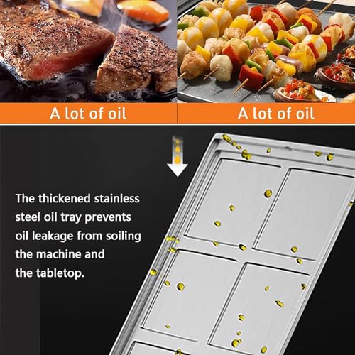 Electric Table Grill | Natural Grill Stone + Dual Non-Stick Plates & 8 Pans | 1500W Stainless Steel | Multi-Function Grilling & Baking Appliance - Image 6