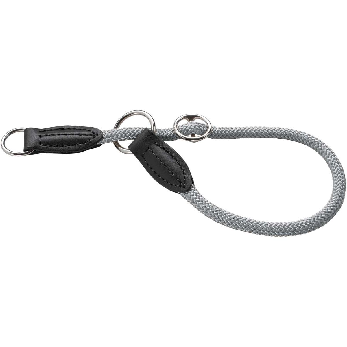 HUNTER Freestyle Eby Dressage Collar Grey Freestyle Adjustable Soft Threading Material with Pull Stop Robust & Durable Ideal for Training & Walking in Wind and Weather Size M
