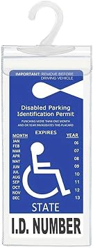 Handicap Placard Holder,Handicap Parking Placard Holder,Ultra Disabled Permit Protective Cover with Large Hanger,Handicap Parking Sign Holder
