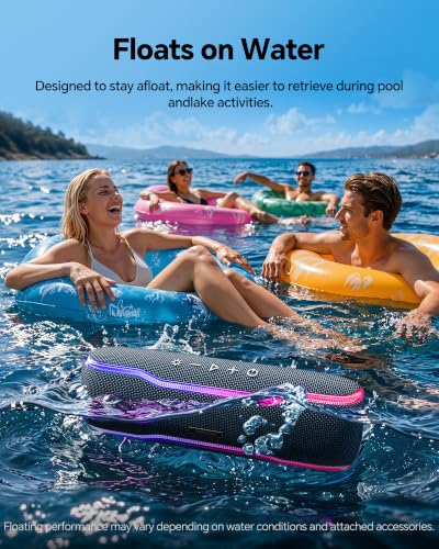 Bluetooth Speaker, IPX7 Waterproof, 50W Peak/25W RMS, Matte Black - image 4