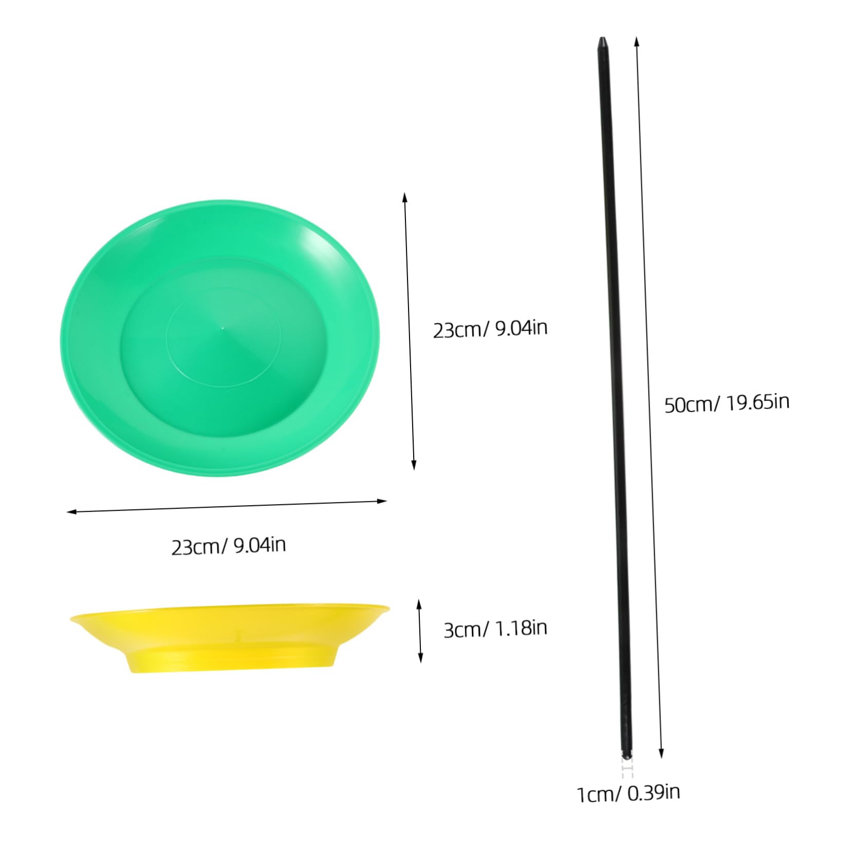 KONTONTY Juggling Sticks Plates Set 2pcs Sturdy for Circus Acts Great for Juggling Beginners Boys and Girls