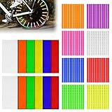 Vegena Speichenreflektoren Fahrrad, 96 Stück Fahrrad Reflektoren für Speichen, 12 Stück Reflektor Aufkleber, 360° Sichtbarkeit Fahrradspeichen Fahrrad Speichen für Alle Gängigen Speichenräder