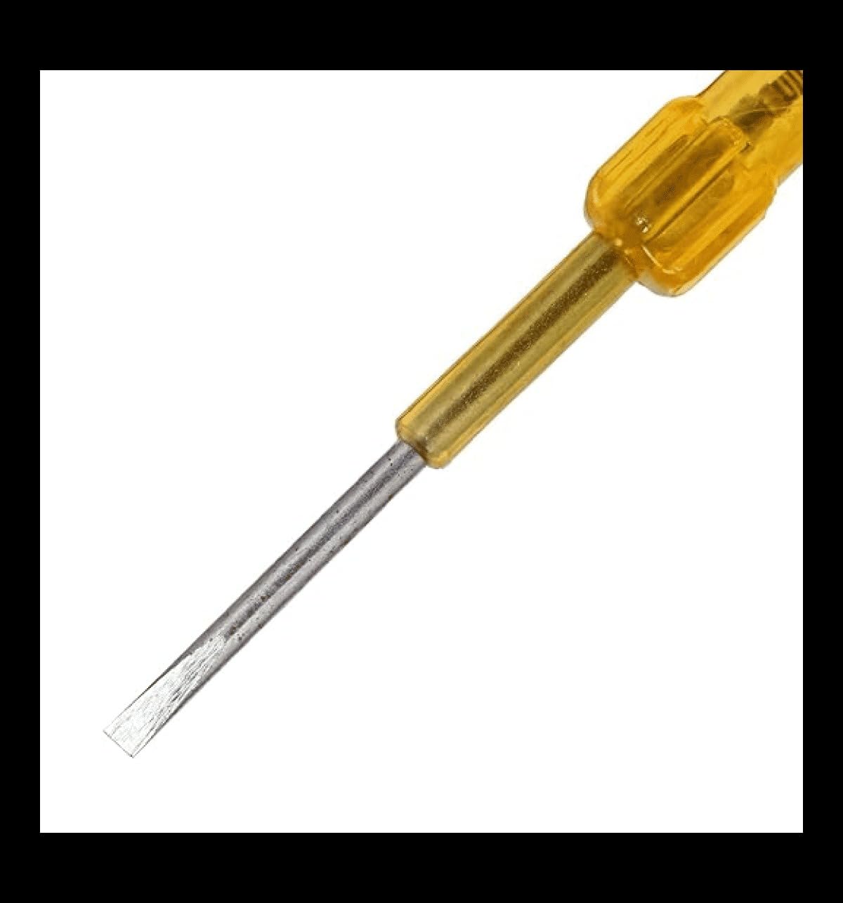 Professional Electrical Mains Voltage Tester Screwdriver – Insulated Handle, Neon Indicator Light for Home & DIY Circuit Testing (Yellow/Silver)