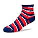 New England Patriots Candy Cane Stripe Women's Fuzzy Sleep Sock - For Bare Feet