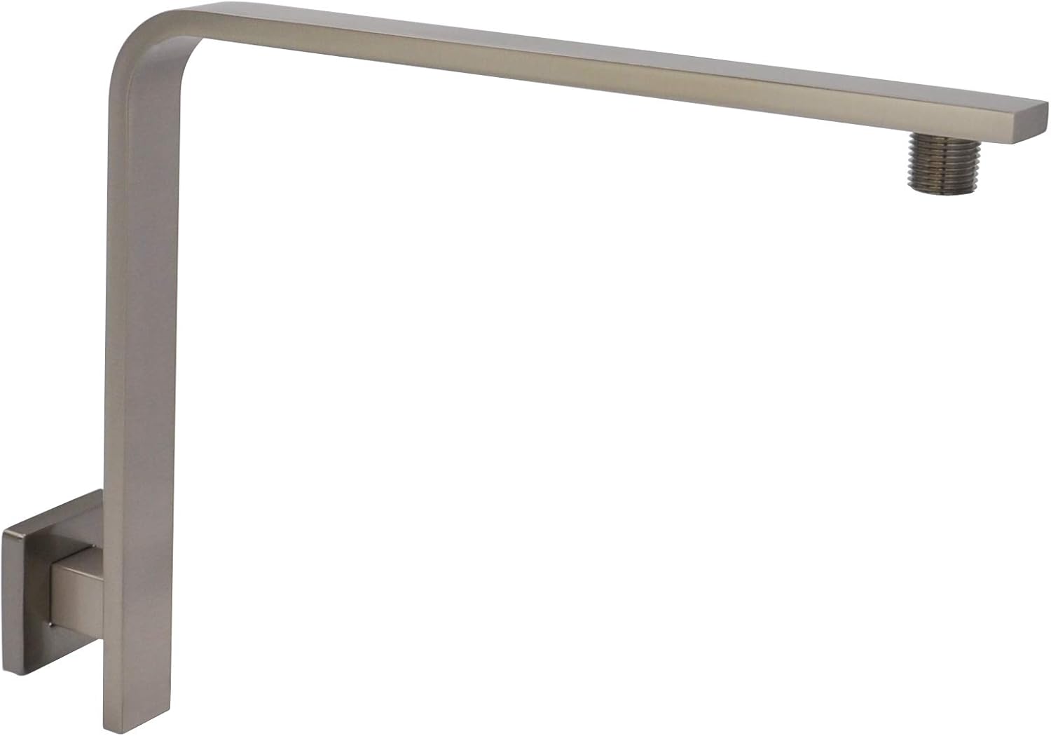Aquaiaw High Rise Shower Arm and Flange, 10.5 inch, Solid Brass, Square