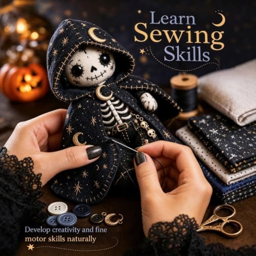 Kit patchwork Halloween para evitar errores al coser muñecas M 6