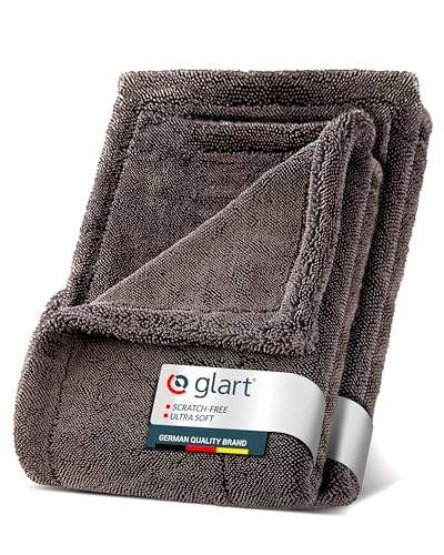Glart Set Twist Car Drying Cloths XXL - Premium 80x55cm and 60x40cm microfiber towels for scratch-free drying. Large drying towel for cars and motorcycles option