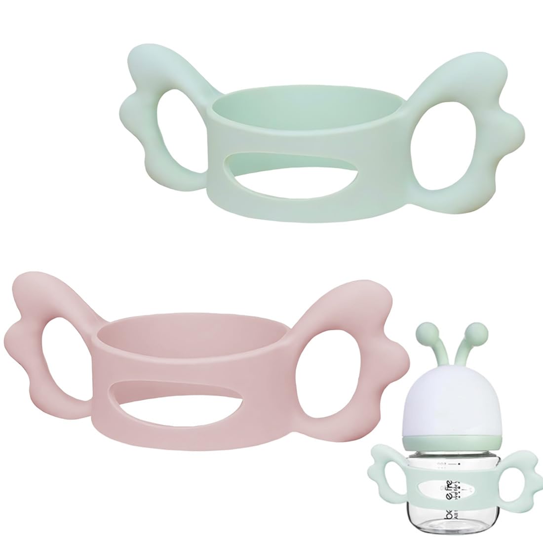 2 pcs Impugnatura Per Biberon, Maniglia per Manici per Biberon Impugnatura per Biberon, Maniglia per Biberon in Silicone, Facile Installazione Manici Per Biberon, Hold My Bottle