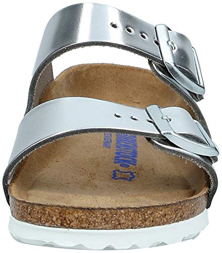 Birkenstock Women's Arizona Soft Footbed Sandals, Metallic Silver, 9-9.5 Narrow Women/7-7.5 Narrow Men2