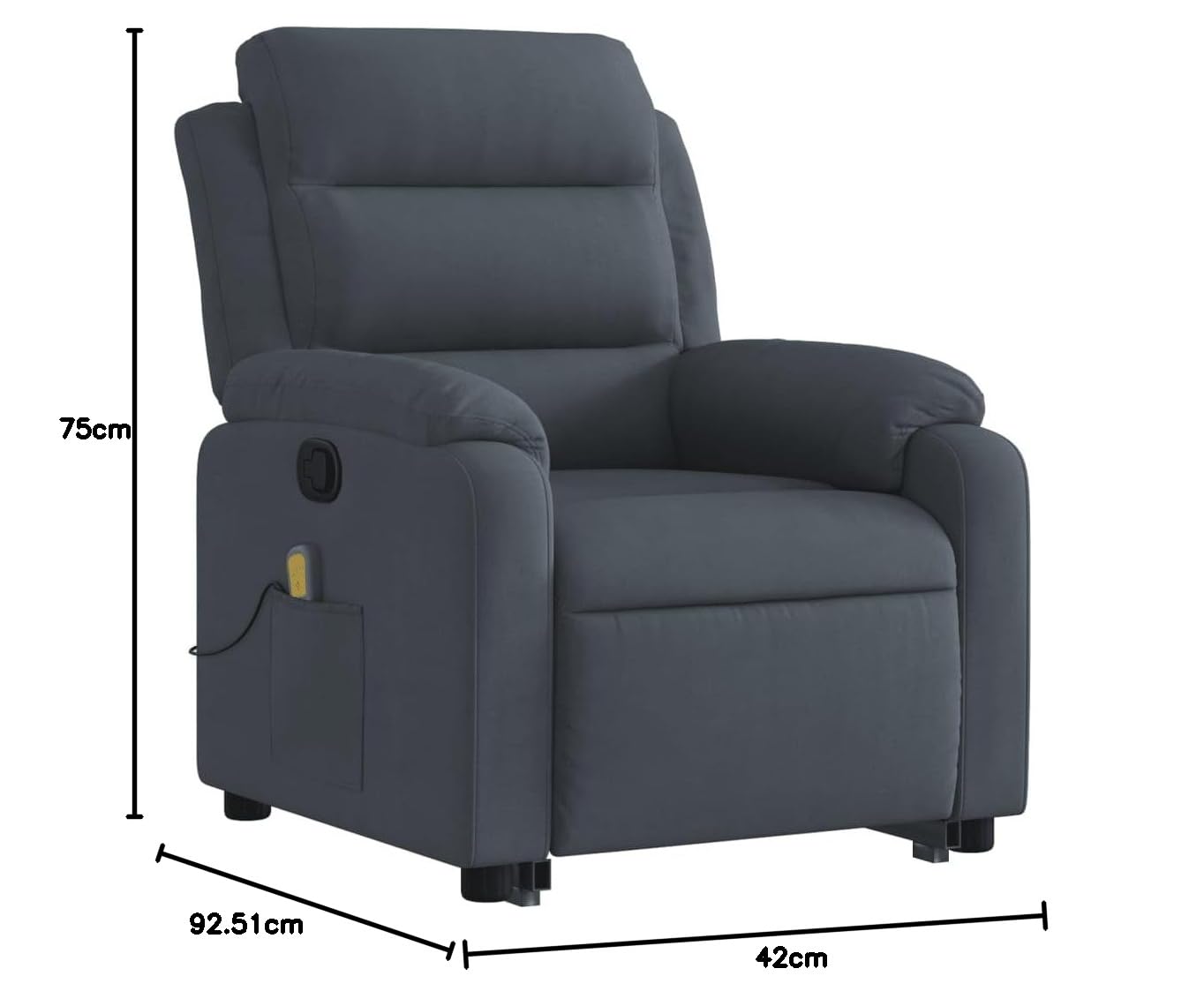 vidaXL Poltrona Alzapersona Reclinabile Grigio Scuro in Velluto