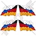 DEUTSCHLAND-RUSSLAND Deutsch-Russisch Wehende Flagge 50mm Auto & Motorrad Aufkleber, x4 Vinyl Stickers (Links - Rechts)