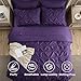 Bedsure King Size Comforter Set Purple - Bed in a Bag Bedding Set 7 Pieces, GentleSoft™ Pintuck Bed Set Gift for Family, Pinch Pleat Purple Comforter with Sheets, Pillowcases & Shams