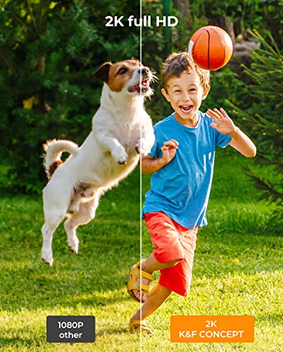 K&F Concept 2K Telecamera Wi-Fi Esterno Senza Fili...