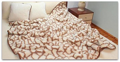 MERINO NATURAL WOOL BLANKET ANIMALS WOOLMARKED PERFECT FOR GIFT BLANKET (JUNIOR 120 x 150 CM)