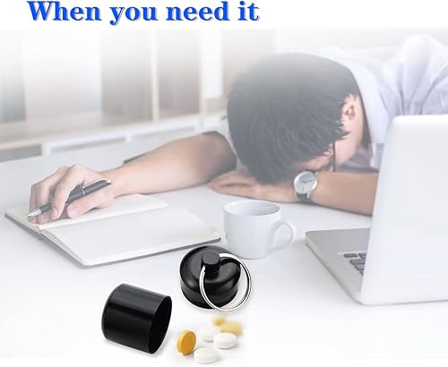 Miniatura 5 de Pastillero para llavero, portátil, de aleación de aluminio, impermeable, pastilleros para bolso, pastilleros pequeños para viajes al aire libre,